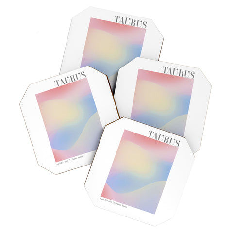 Emanuela Carratoni Taurus Zodiac Sign Gradient Coaster Set