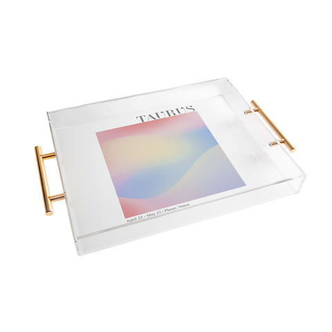 Emanuela Carratoni Taurus Zodiac Sign Gradient Acrylic Tray