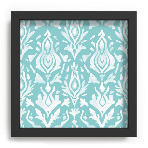 Emanuela Carratoni Teal Ikat Recessed Framing Square