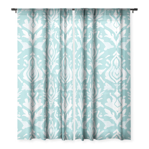 Emanuela Carratoni Teal Ikat Sheer Non Repeat