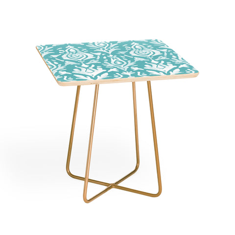 Emanuela Carratoni Teal Ikat Side Table