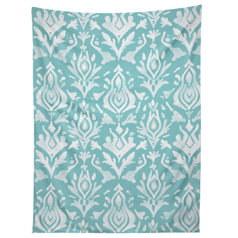Emanuela Carratoni Teal Ikat Tapestry