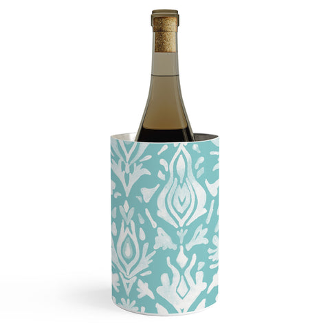 Emanuela Carratoni Teal Ikat Wine Chiller