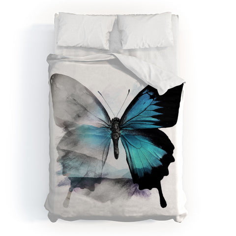 Emanuela Carratoni The Blue Butterfly Duvet Cover