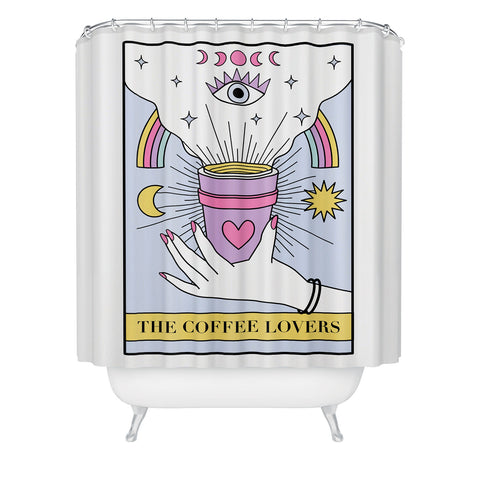 Emanuela Carratoni The Coffee Lovers Tarot Shower Curtain