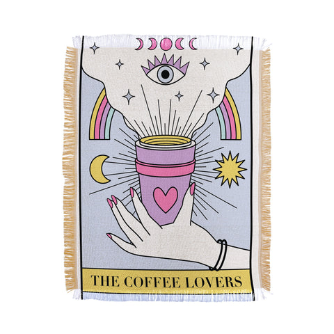 Emanuela Carratoni The Coffee Lovers Tarot Throw Blanket