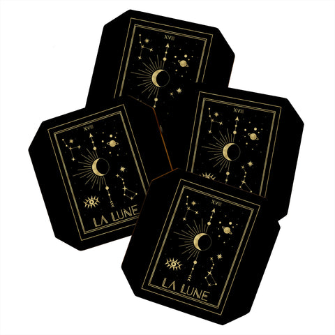 Emanuela Carratoni The Moon or La Lune Gold Editi Coaster Set