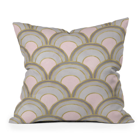 Emanuela Carratoni The Peacock Theme in Pink Outdoor Throw Pillow