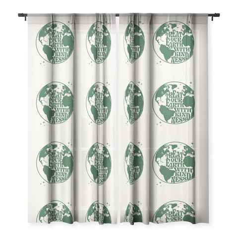 Emanuela Carratoni Treat our Earth with Kindness Sheer Window Curtain