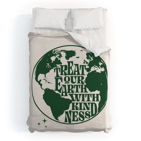Emanuela Carratoni Treat our Earth with Kindness Duvet Cover