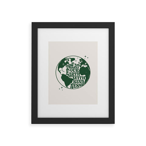 Emanuela Carratoni Treat our Earth with Kindness Framed Art Print