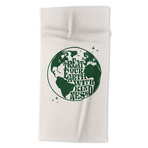 Emanuela Carratoni Treat our Earth with Kindness Beach Towel