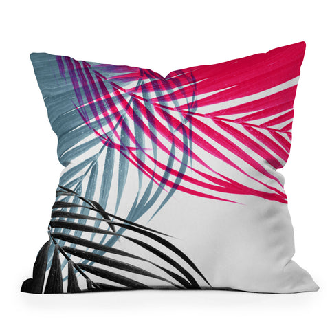 Emanuela Carratoni Trychromy Palms Outdoor Throw Pillow