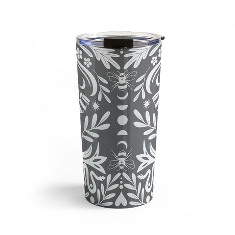 Emanuela Carratoni Ultimate Gray Damask Travel Mug