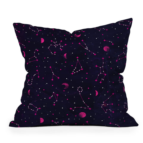 Emanuela Carratoni Ultraviolet Zodiac Outdoor Throw Pillow