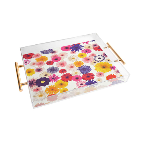 Emanuela Carratoni Very Peri Colorful Flowers Acrylic Tray