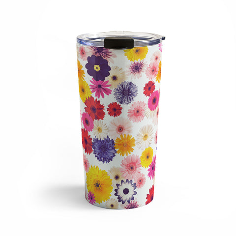 Emanuela Carratoni Very Peri Colorful Flowers Travel Mug