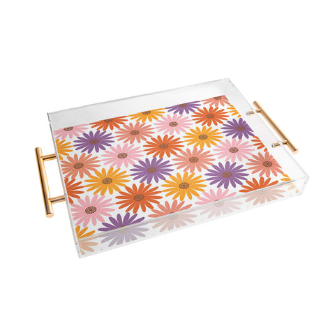 Emanuela Carratoni Very Peri Daisy Pattern Acrylic Tray
