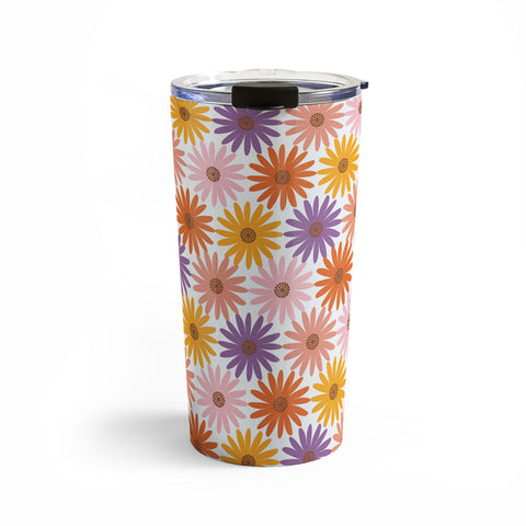 Emanuela Carratoni Very Peri Daisy Pattern Travel Mug