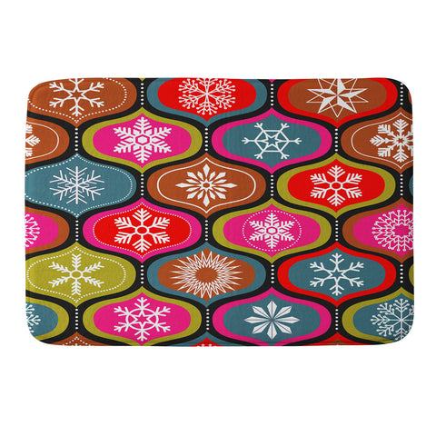 Emanuela Carratoni Vintage Christmas Geometry Memory Foam Bath Mat