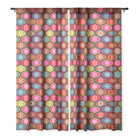 Emanuela Carratoni Vintage Christmas Geometry Sheer Window Curtain