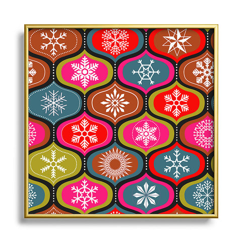 Emanuela Carratoni Vintage Christmas Geometry Square Metal Framed Art Print