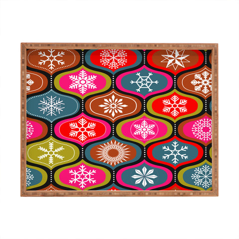 Emanuela Carratoni Vintage Christmas Geometry Rectangular Tray