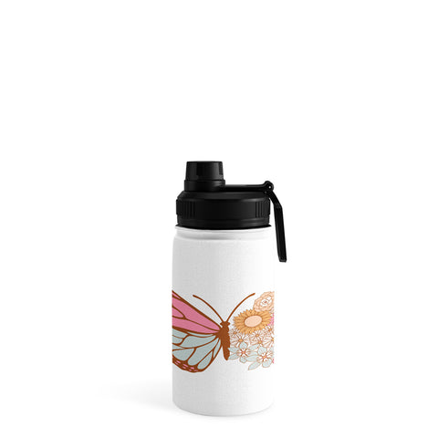 Emanuela Carratoni Vintage Floral Butterfly Water Bottle