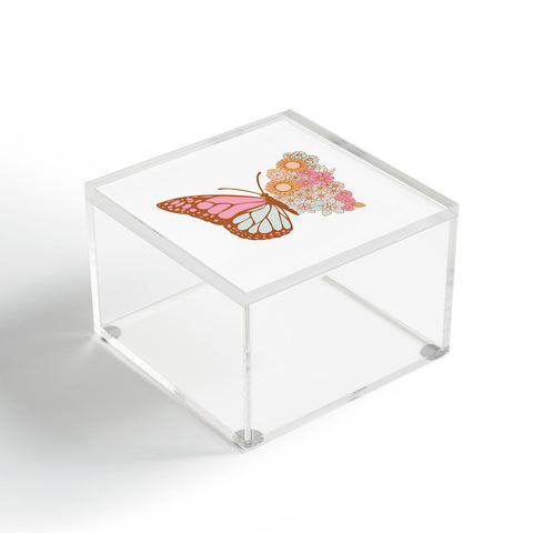 Emanuela Carratoni Vintage Floral Butterfly Acrylic Box