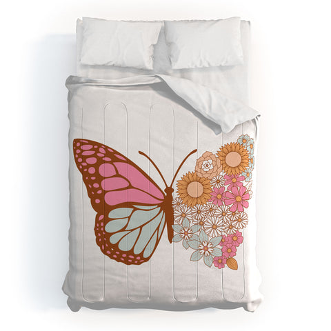 Emanuela Carratoni Vintage Floral Butterfly Comforter