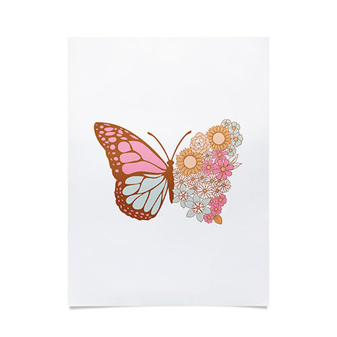 Emanuela Carratoni Vintage Floral Butterfly Poster