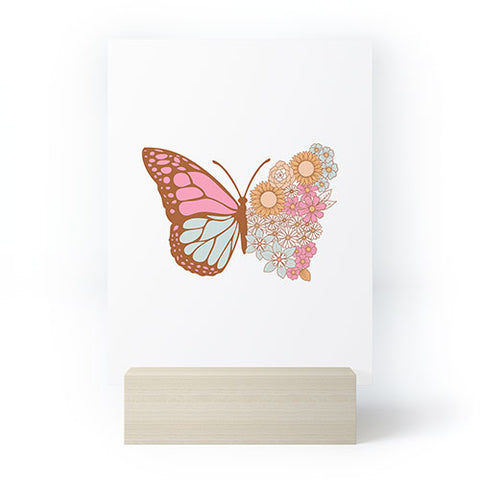 Emanuela Carratoni Vintage Floral Butterfly Mini Art Print