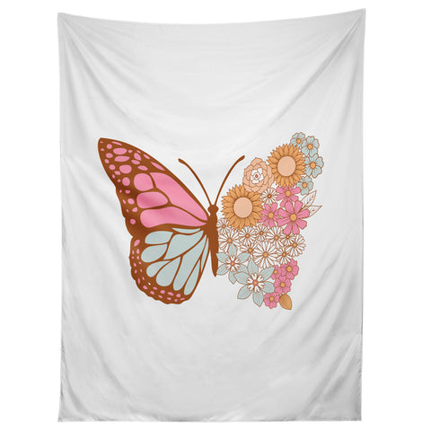Emanuela Carratoni Vintage Floral Butterfly Tapestry