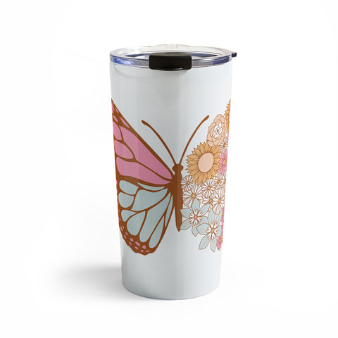Emanuela Carratoni Vintage Floral Butterfly Travel Mug