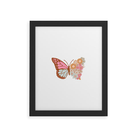 Emanuela Carratoni Vintage Floral Butterfly Framed Art Print