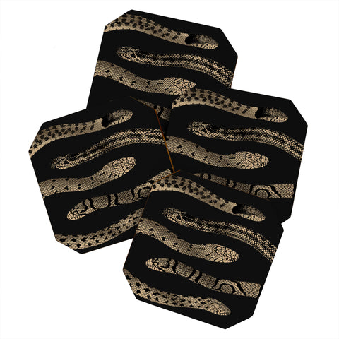 Emanuela Carratoni Vintage Golden Snakes Coaster Set