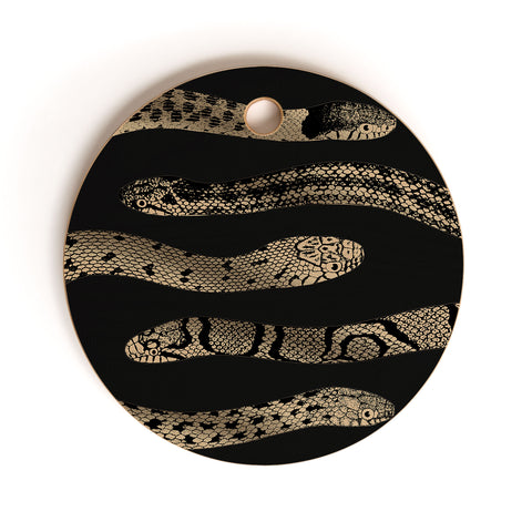 Emanuela Carratoni Vintage Golden Snakes Cutting Board Round