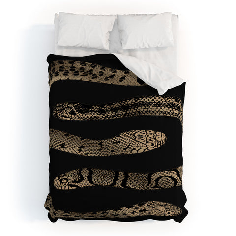 Emanuela Carratoni Vintage Golden Snakes Duvet Cover