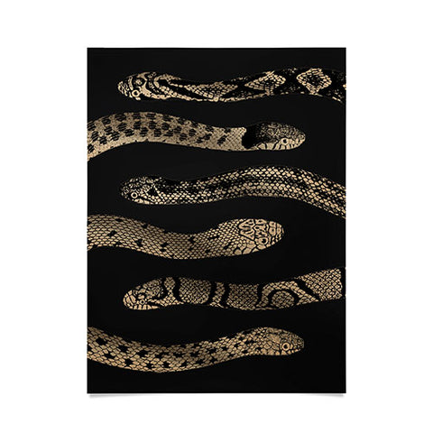 Emanuela Carratoni Vintage Golden Snakes Poster