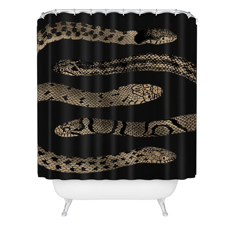 Emanuela Carratoni Vintage Golden Snakes Shower Curtain