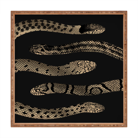 Emanuela Carratoni Vintage Golden Snakes Square Tray