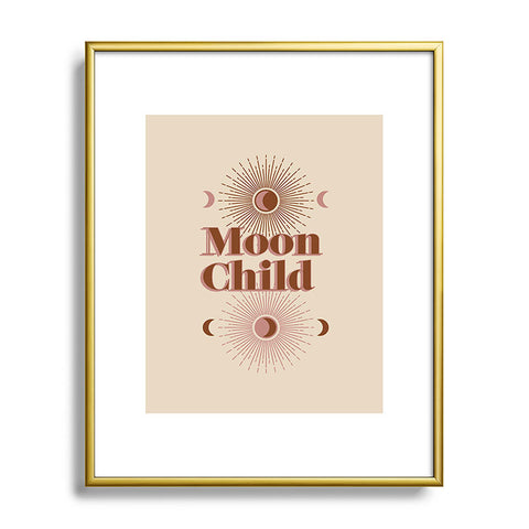Emanuela Carratoni Vintage Moon Child Metal Framed Art Print