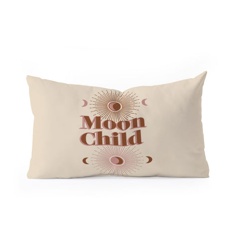Emanuela Carratoni Vintage Moon Child Oblong Throw Pillow
