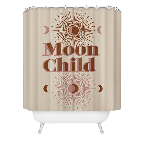 Emanuela Carratoni Vintage Moon Child Shower Curtain
