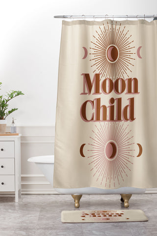 Emanuela Carratoni Vintage Moon Child Shower Curtain And Mat