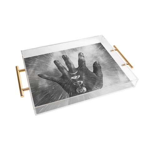 Emanuela Carratoni Vintage Moon on Black Hand Acrylic Tray