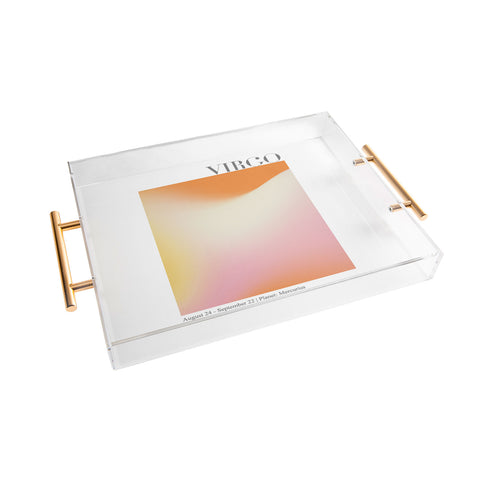 Emanuela Carratoni Virgo Zodiac Sign Gradient Acrylic Tray