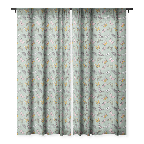 Emanuela Carratoni Wild Butterflies Sheer Window Curtain