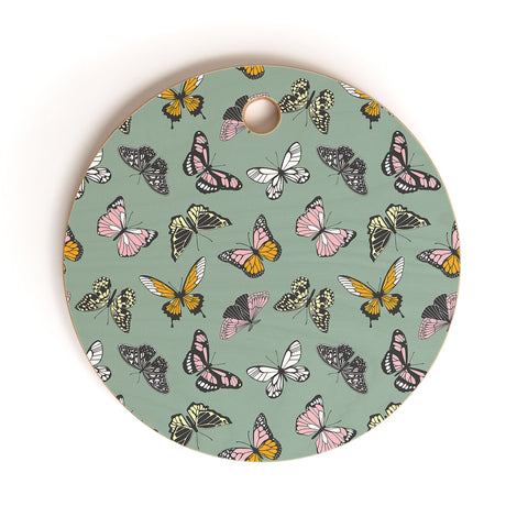 Emanuela Carratoni Wild Butterflies Cutting Board Round