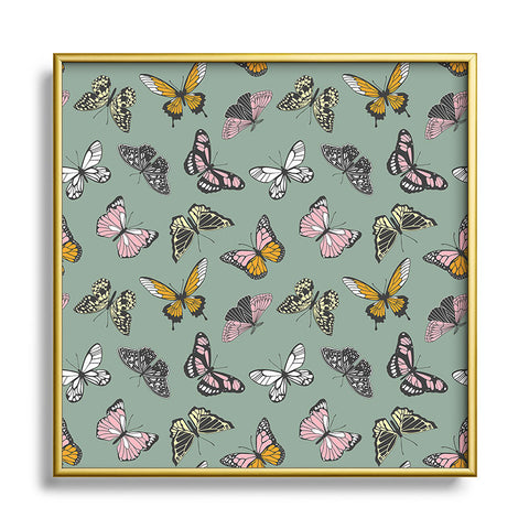 Emanuela Carratoni Wild Butterflies Square Metal Framed Art Print
